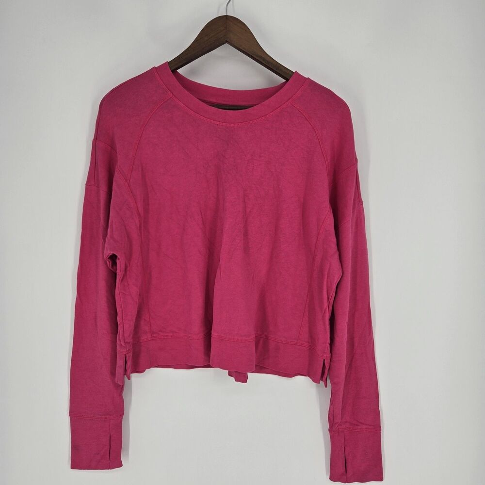 Sweaty Betty After Class Crop Pink Sweatshirt 10
